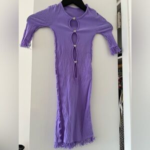 Poster Girl dress in purple.